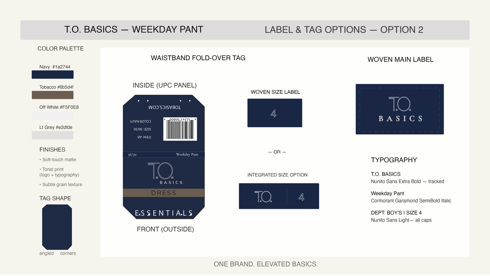 T.O. Basics Hang Tag